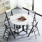 Modern Tripod Base Dinette Table Chipboard Folding Table Home Furniture (only Table) White 55.1"L x 55.1"W x 29.5"H Without Chairs Clearhalo 'Dining Tables & Seating' 'Dining Tables' 'dining_table' 'furn' 'furn_dining_table' 'Furniture' 'furniture_dining_table' 'Kitchen & Dining Furniture' 'kitchen' 'kitchen_dining_table' 4962411