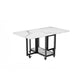 Modern Tripod Base Dinette Table Chipboard Folding Table Home Furniture (only Table) White 59.1"L x 34.6"W x 29.5"H Without Chairs Clearhalo 'Dining Tables & Seating' 'Dining Tables' 'dining_table' 'furn' 'furn_dining_table' 'Furniture' 'furniture_dining_table' 'Kitchen & Dining Furniture' 'kitchen' 'kitchen_dining_table' 4962418