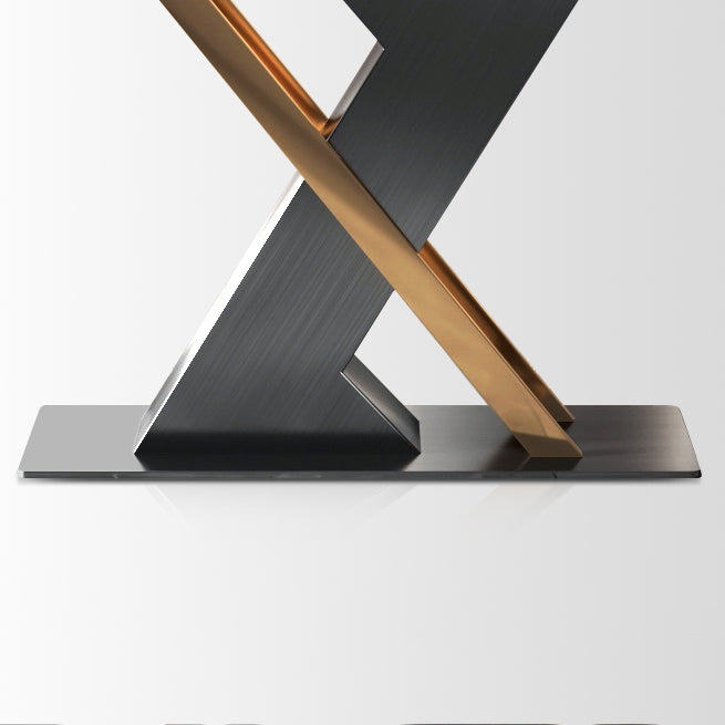 Modern Sintered Stone Dining Table White Dining Room Table with Pedestal Base Clearhalo 'Dining Tables & Seating' 'Dining Tables' 'dining_table' 'furn' 'furn_dining_table' 'Furniture' 'furniture_dining_table' 'Kitchen & Dining Furniture' 'kitchen' 'kitchen_dining_table' 4962437