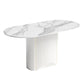 Sintered Stone White Tone Dining Table Luxury Pedestal Table for Dining Room Clearhalo 'Dining Tables & Seating' 'Dining Tables' 'dining_table' 'furn' 'furn_dining_table' 'Furniture' 'furniture_dining_table' 'Kitchen & Dining Furniture' 'kitchen' 'kitchen_dining_table' 4962455