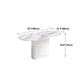 Sintered Stone White Tone Dining Table Luxury Pedestal Table for Dining Room Clearhalo 'Dining Tables & Seating' 'Dining Tables' 'dining_table' 'furn' 'furn_dining_table' 'Furniture' 'furniture_dining_table' 'Kitchen & Dining Furniture' 'kitchen' 'kitchen_dining_table' 4962462
