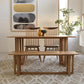 Modern Oak Table for Restaurant Rectangle Dining Table with Double Pedestal 55.1"L x 31.5"W x 29.5"H Without Chairs Clearhalo 'Dining Tables & Seating' 'Dining Tables' 'dining_table' 'furn' 'furn_dining_table' 'Furniture' 'furniture_dining_table' 'Kitchen & Dining Furniture' 'kitchen' 'kitchen_dining_table' 4962477