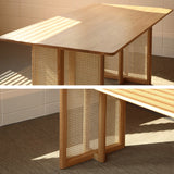 Modern Oak Table for Restaurant Rectangle Dining Table with Double Pedestal Clearhalo 'Dining Tables & Seating' 'Dining Tables' 'dining_table' 'furn' 'furn_dining_table' 'Furniture' 'furniture_dining_table' 'Kitchen & Dining Furniture' 'kitchen' 'kitchen_dining_table' 4962485