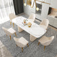 Sintered Stone Top Modern White Table for Restaurant Oval Dining Table Double Pedestal 70.9"L x 31.5"W x 29.5"H Without Chairs Clearhalo 'Dining Tables & Seating' 'Dining Tables' 'dining_table' 'furn' 'furn_dining_table' 'Furniture' 'furniture_dining_table' 'Kitchen & Dining Furniture' 'kitchen' 'kitchen_dining_table' 4962504
