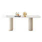 Sintered Stone Top Modern White Table for Restaurant Oval Dining Table Double Pedestal Clearhalo 'Dining Tables & Seating' 'Dining Tables' 'dining_table' 'furn' 'furn_dining_table' 'Furniture' 'furniture_dining_table' 'Kitchen & Dining Furniture' 'kitchen' 'kitchen_dining_table' 4962507