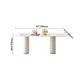 Sintered Stone Top Modern White Table for Restaurant Oval Dining Table Double Pedestal Clearhalo 'Dining Tables & Seating' 'Dining Tables' 'dining_table' 'furn' 'furn_dining_table' 'Furniture' 'furniture_dining_table' 'Kitchen & Dining Furniture' 'kitchen' 'kitchen_dining_table' 4962512