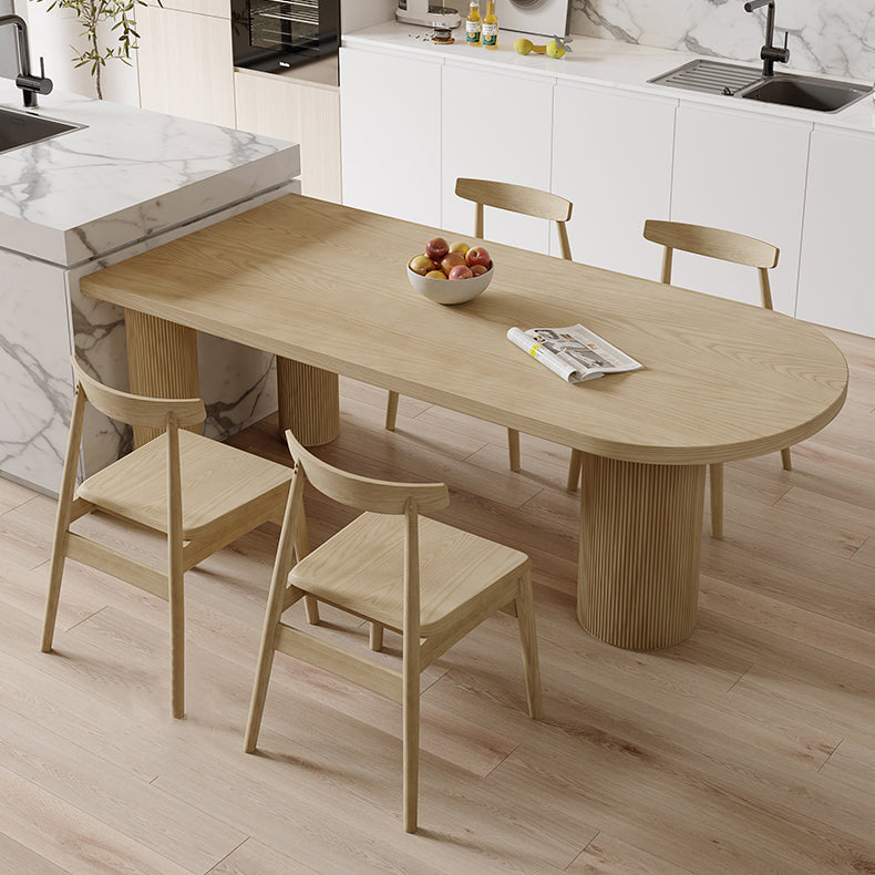 Modern Style Dining Table Brown Solid Wood Dining Table for Kitchen Clearhalo 'Dining Tables & Seating' 'Dining Tables' 'dining_table' 'furn' 'furn_dining_table' 'Furniture' 'furniture_dining_table' 'Kitchen & Dining Furniture' 'kitchen' 'kitchen_dining_table' 4962535