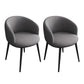 Glam Style Parsons Arm Chair Faux Leather Indoor Dining Chair Dark Gray 2 Piece Set Clearhalo 'Dining Chairs' 'Dining Tables & Seating' 'dining_chair' 'furn' 'furn_dining_chair' 'Furniture' 'furniture_dining_chair' 'Kitchen & Dining Furniture' 4962541