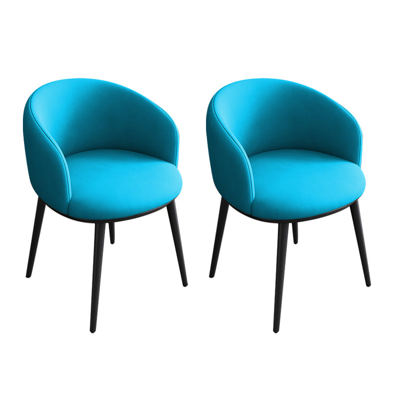 Glam Style Parsons Arm Chair Faux Leather Indoor Dining Chair Blue 2 Piece Set Clearhalo 'Dining Chairs' 'Dining Tables & Seating' 'dining_chair' 'furn' 'furn_dining_chair' 'Furniture' 'furniture_dining_chair' 'Kitchen & Dining Furniture' 4962553
