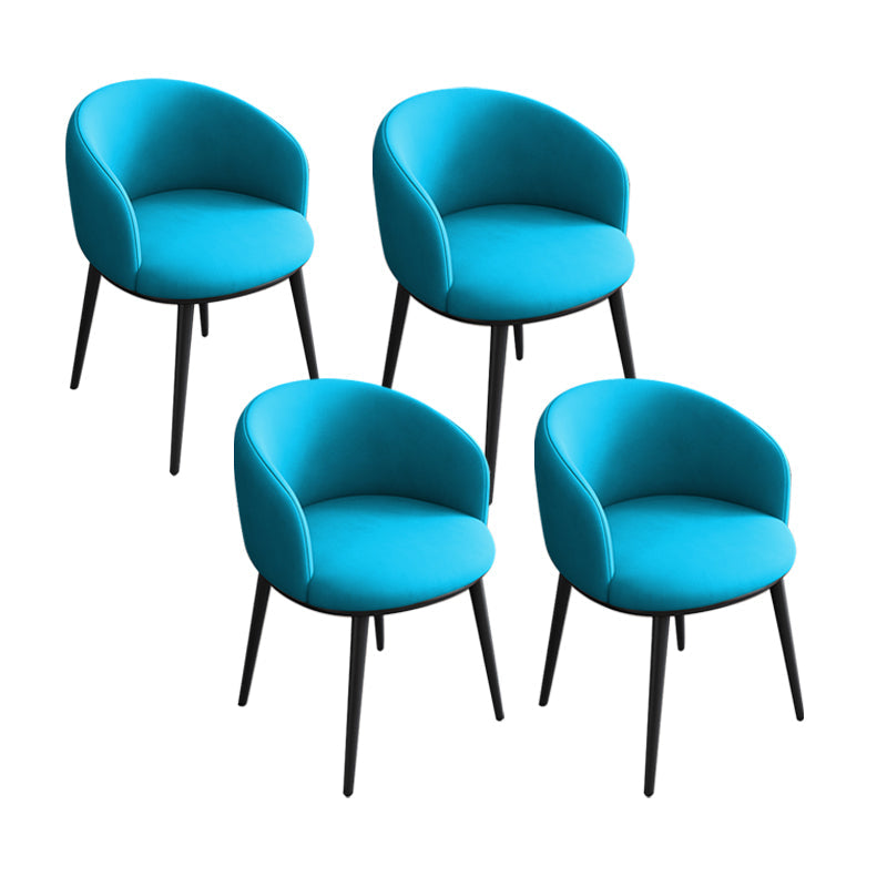 Glam Style Parsons Arm Chair Faux Leather Indoor Dining Chair Blue 4 Piece Set Clearhalo 'Dining Chairs' 'Dining Tables & Seating' 'dining_chair' 'furn' 'furn_dining_chair' 'Furniture' 'furniture_dining_chair' 'Kitchen & Dining Furniture' 4962554