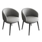 Glam Style Parsons Arm Chair Faux Leather Indoor Dining Chair Light Grey 2 Piece Set Clearhalo 'Dining Chairs' 'Dining Tables & Seating' 'dining_chair' 'furn' 'furn_dining_chair' 'Furniture' 'furniture_dining_chair' 'Kitchen & Dining Furniture' 4962560