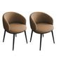 Glam Style Parsons Arm Chair Faux Leather Indoor Dining Chair Brown 2 Piece Set Clearhalo 'Dining Chairs' 'Dining Tables & Seating' 'dining_chair' 'furn' 'furn_dining_chair' 'Furniture' 'furniture_dining_chair' 'Kitchen & Dining Furniture' 4962562