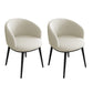 Glam Style Parsons Arm Chair Faux Leather Indoor Dining Chair White 2 Piece Set Clearhalo 'Dining Chairs' 'Dining Tables & Seating' 'dining_chair' 'furn' 'furn_dining_chair' 'Furniture' 'furniture_dining_chair' 'Kitchen & Dining Furniture' 4962564