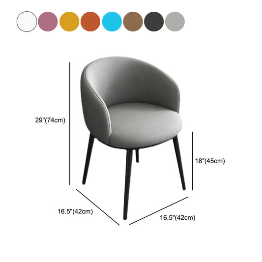 Glam Style Parsons Arm Chair Faux Leather Indoor Dining Chair Clearhalo 'Dining Chairs' 'Dining Tables & Seating' 'dining_chair' 'furn' 'furn_dining_chair' 'Furniture' 'furniture_dining_chair' 'Kitchen & Dining Furniture' 4962568