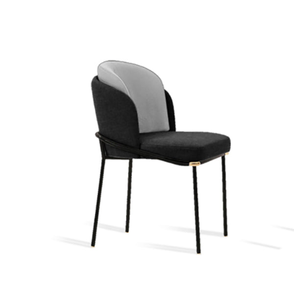 Fabric Dining Side Chair Contemporary Style Dining Chair for Dining Room Black-Gray 1 Piece Clearhalo 'Dining Chairs' 'Dining Tables & Seating' 'dining_chair' 'furn' 'furn_dining_chair' 'Furniture' 'furniture_dining_chair' 'Kitchen & Dining Furniture' 4962576