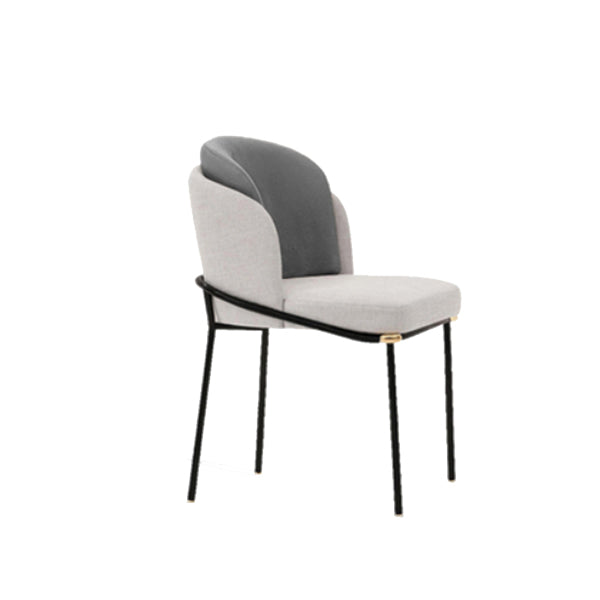 Fabric Dining Side Chair Contemporary Style Dining Chair for Dining Room White-Gray 1 Piece Clearhalo 'Dining Chairs' 'Dining Tables & Seating' 'dining_chair' 'furn' 'furn_dining_chair' 'Furniture' 'furniture_dining_chair' 'Kitchen & Dining Furniture' 4962581