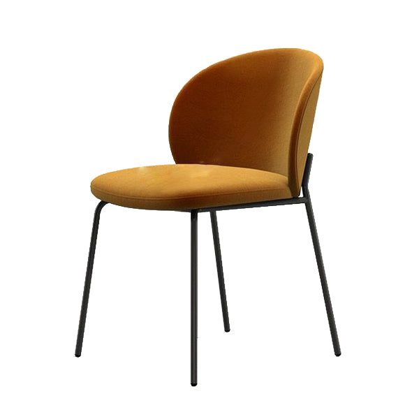 Metal Base Dining Side Chair Contemporary Style Kitchen Side Chair Yellow 1 Piece Clearhalo 'Dining Chairs' 'Dining Tables & Seating' 'dining_chair' 'furn' 'furn_dining_chair' 'Furniture' 'furniture_dining_chair' 'Kitchen & Dining Furniture' 4962635