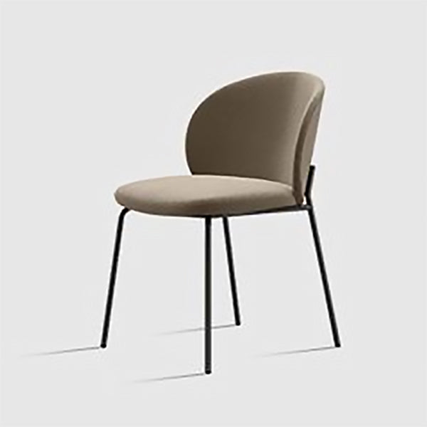 Metal Base Dining Side Chair Contemporary Style Kitchen Side Chair Grey 1 Piece Clearhalo 'Dining Chairs' 'Dining Tables & Seating' 'dining_chair' 'furn' 'furn_dining_chair' 'Furniture' 'furniture_dining_chair' 'Kitchen & Dining Furniture' 4962637