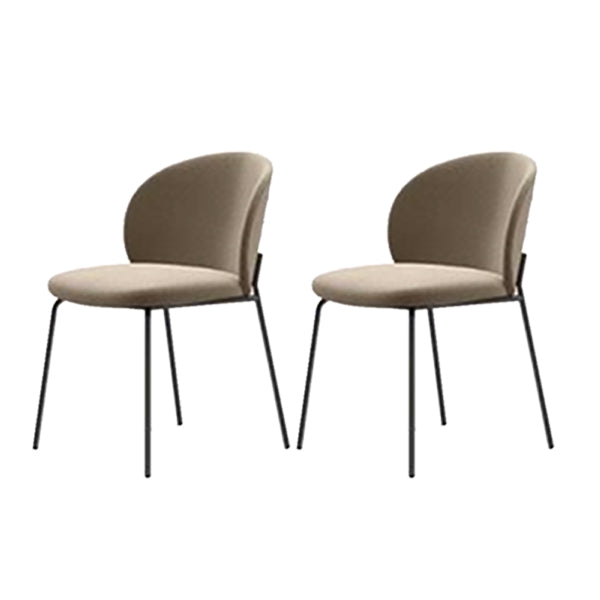 Metal Base Dining Side Chair Contemporary Style Kitchen Side Chair Grey 2 Piece Set Clearhalo 'Dining Chairs' 'Dining Tables & Seating' 'dining_chair' 'furn' 'furn_dining_chair' 'Furniture' 'furniture_dining_chair' 'Kitchen & Dining Furniture' 4962639