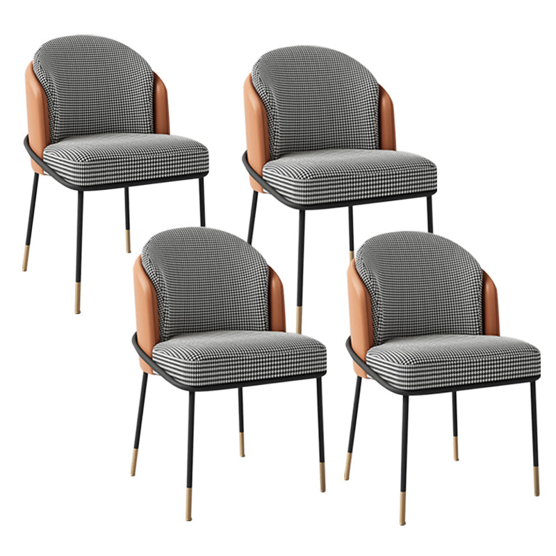 Armless Dining Chairs Contemporary Kitchen Side Chairs for Dining Room White-Saffron 4 Piece Set Clearhalo 'Dining Chairs' 'Dining Tables & Seating' 'dining_chair' 'furn' 'furn_dining_chair' 'Furniture' 'furniture_dining_chair' 'Kitchen & Dining Furniture' 4962649