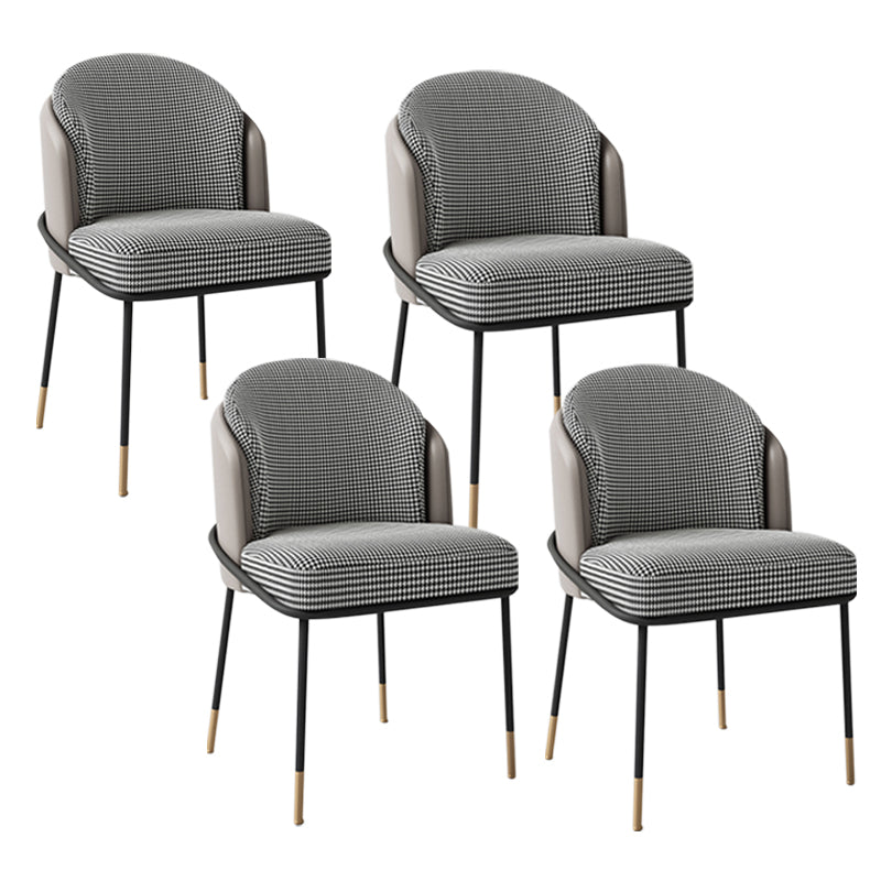 Armless Dining Chairs Contemporary Kitchen Side Chairs for Dining Room White-Gray 4 Piece Set Clearhalo 'Dining Chairs' 'Dining Tables & Seating' 'dining_chair' 'furn' 'furn_dining_chair' 'Furniture' 'furniture_dining_chair' 'Kitchen & Dining Furniture' 4962655