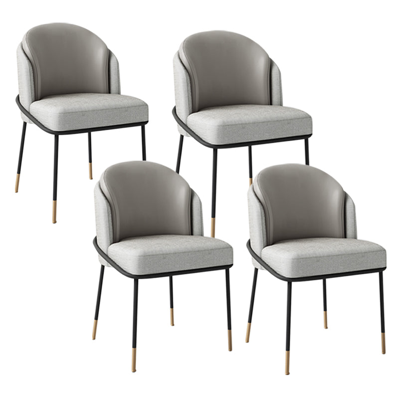 Armless Dining Chairs Contemporary Kitchen Side Chairs for Dining Room Grey 4 Piece Set Clearhalo 'Dining Chairs' 'Dining Tables & Seating' 'dining_chair' 'furn' 'furn_dining_chair' 'Furniture' 'furniture_dining_chair' 'Kitchen & Dining Furniture' 4962661