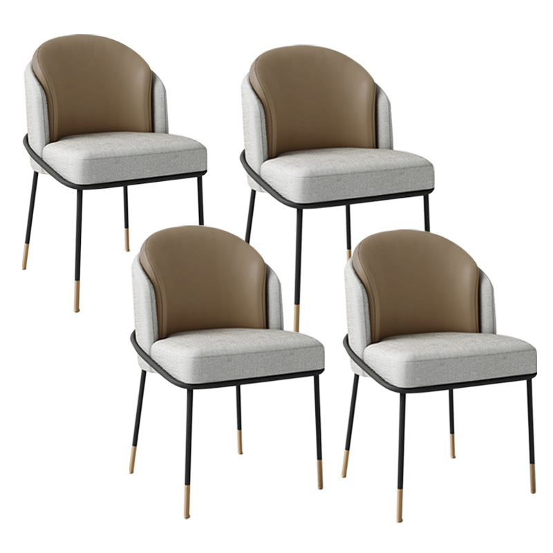 Armless Dining Chairs Contemporary Kitchen Side Chairs for Dining Room Gray-Brown 4 Piece Set Clearhalo 'Dining Chairs' 'Dining Tables & Seating' 'dining_chair' 'furn' 'furn_dining_chair' 'Furniture' 'furniture_dining_chair' 'Kitchen & Dining Furniture' 4962670