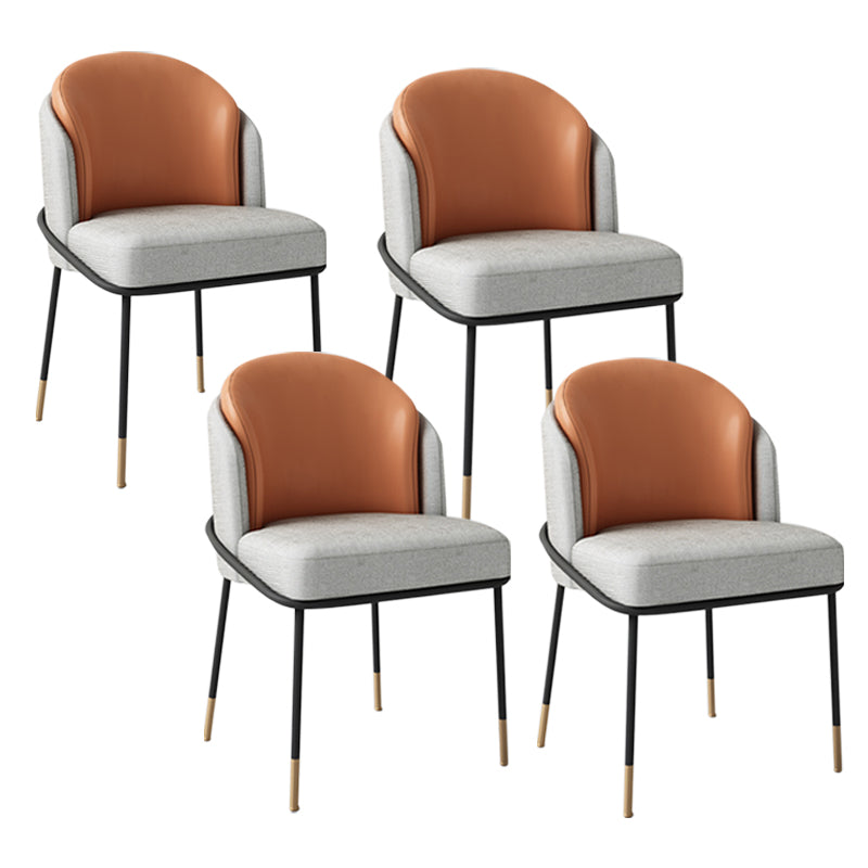Armless Dining Chairs Contemporary Kitchen Side Chairs for Dining Room Grey Orange 4 Piece Set Clearhalo 'Dining Chairs' 'Dining Tables & Seating' 'dining_chair' 'furn' 'furn_dining_chair' 'Furniture' 'furniture_dining_chair' 'Kitchen & Dining Furniture' 4962673