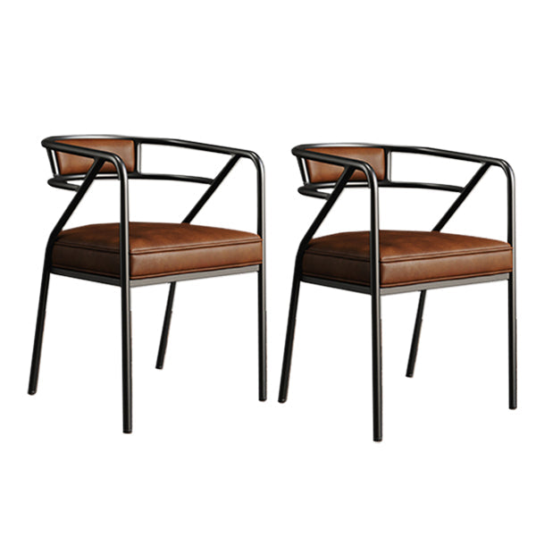 Glam Style Indoor Arm Chair Open Back 21.65" Wide Dining Chair Brown 2 Piece Set Black Clearhalo 'Dining Chairs' 'Dining Tables & Seating' 'dining_chair' 'furn' 'furn_dining_chair' 'Furniture' 'furniture_dining_chair' 'Kitchen & Dining Furniture' 4962677