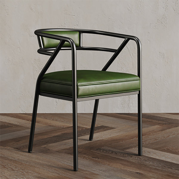 Glam Style Indoor Arm Chair Open Back 21.65" Wide Dining Chair Green 1 Piece Black Clearhalo 'Dining Chairs' 'Dining Tables & Seating' 'dining_chair' 'furn' 'furn_dining_chair' 'Furniture' 'furniture_dining_chair' 'Kitchen & Dining Furniture' 4962681