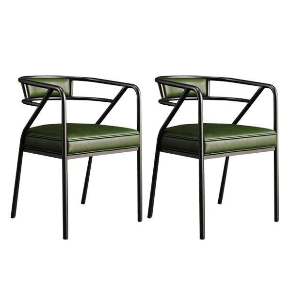 Glam Style Indoor Arm Chair Open Back 21.65" Wide Dining Chair Green 2 Piece Set Black Clearhalo 'Dining Chairs' 'Dining Tables & Seating' 'dining_chair' 'furn' 'furn_dining_chair' 'Furniture' 'furniture_dining_chair' 'Kitchen & Dining Furniture' 4962684