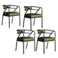 Glam Style Indoor Arm Chair Open Back 21.65" Wide Dining Chair Green 4 Piece Set Black Clearhalo 'Dining Chairs' 'Dining Tables & Seating' 'dining_chair' 'furn' 'furn_dining_chair' 'Furniture' 'furniture_dining_chair' 'Kitchen & Dining Furniture' 4962686