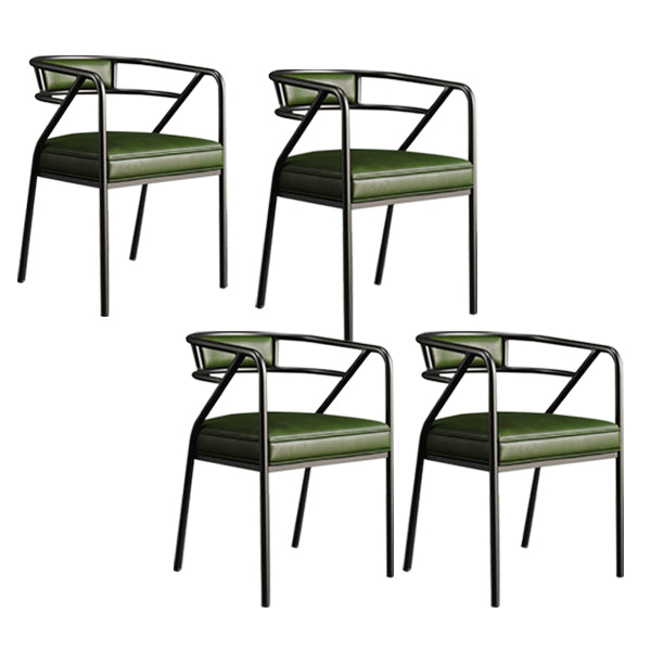 Glam Style Indoor Arm Chair Open Back 21.65" Wide Dining Chair Green 4 Piece Set Black Clearhalo 'Dining Chairs' 'Dining Tables & Seating' 'dining_chair' 'furn' 'furn_dining_chair' 'Furniture' 'furniture_dining_chair' 'Kitchen & Dining Furniture' 4962686