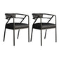 Glam Style Indoor Arm Chair Open Back 21.65" Wide Dining Chair Black 2 Piece Set Black Clearhalo 'Dining Chairs' 'Dining Tables & Seating' 'dining_chair' 'furn' 'furn_dining_chair' 'Furniture' 'furniture_dining_chair' 'Kitchen & Dining Furniture' 4962694
