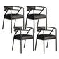 Glam Style Indoor Arm Chair Open Back 21.65" Wide Dining Chair Black 4 Piece Set Black Clearhalo 'Dining Chairs' 'Dining Tables & Seating' 'dining_chair' 'furn' 'furn_dining_chair' 'Furniture' 'furniture_dining_chair' 'Kitchen & Dining Furniture' 4962695