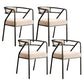 Glam Style Indoor Arm Chair Open Back 21.65" Wide Dining Chair Beige 4 Piece Set Black Clearhalo 'Dining Chairs' 'Dining Tables & Seating' 'dining_chair' 'furn' 'furn_dining_chair' 'Furniture' 'furniture_dining_chair' 'Kitchen & Dining Furniture' 4962698