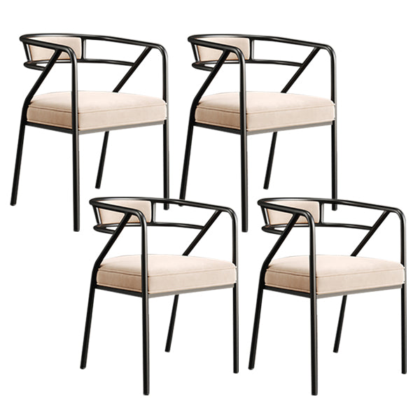 Glam Style Indoor Arm Chair Open Back 21.65" Wide Dining Chair Beige 4 Piece Set Black Clearhalo 'Dining Chairs' 'Dining Tables & Seating' 'dining_chair' 'furn' 'furn_dining_chair' 'Furniture' 'furniture_dining_chair' 'Kitchen & Dining Furniture' 4962698