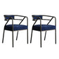 Glam Style Indoor Arm Chair Open Back 21.65" Wide Dining Chair Blue 2 Piece Set Black Clearhalo 'Dining Chairs' 'Dining Tables & Seating' 'dining_chair' 'furn' 'furn_dining_chair' 'Furniture' 'furniture_dining_chair' 'Kitchen & Dining Furniture' 4962703