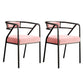 Glam Style Indoor Arm Chair Open Back 21.65" Wide Dining Chair Pink 2 Piece Set Black Clearhalo 'Dining Chairs' 'Dining Tables & Seating' 'dining_chair' 'furn' 'furn_dining_chair' 'Furniture' 'furniture_dining_chair' 'Kitchen & Dining Furniture' 4962706