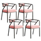 Glam Style Indoor Arm Chair Open Back 21.65" Wide Dining Chair Pink 4 Piece Set Black Clearhalo 'Dining Chairs' 'Dining Tables & Seating' 'dining_chair' 'furn' 'furn_dining_chair' 'Furniture' 'furniture_dining_chair' 'Kitchen & Dining Furniture' 4962707