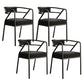 Glam Style Indoor Arm Chair Open Back 21.65" Wide Dining Chair Matt Black 4 Piece Set Black Clearhalo 'Dining Chairs' 'Dining Tables & Seating' 'dining_chair' 'furn' 'furn_dining_chair' 'Furniture' 'furniture_dining_chair' 'Kitchen & Dining Furniture' 4962713