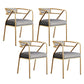Glam Style Indoor Arm Chair Open Back 21.65" Wide Dining Chair Gray 4 Piece Set Brass Gold Clearhalo 'Dining Chairs' 'Dining Tables & Seating' 'dining_chair' 'furn' 'furn_dining_chair' 'Furniture' 'furniture_dining_chair' 'Kitchen & Dining Furniture' 4962719