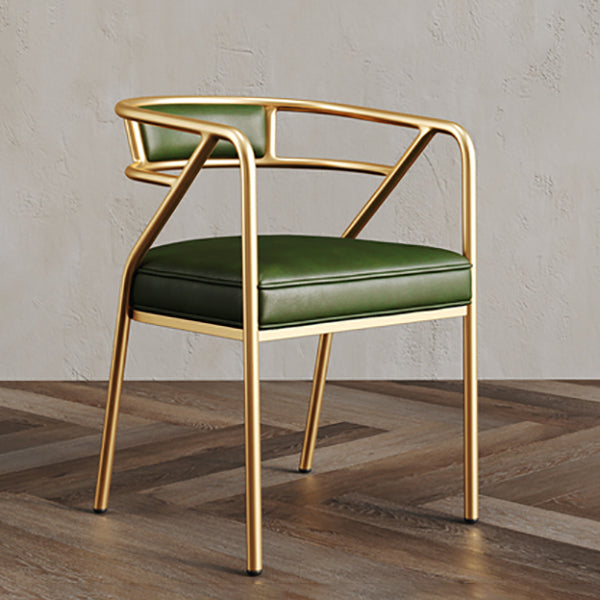 Glam Style Indoor Arm Chair Open Back 21.65" Wide Dining Chair Green 1 Piece Brass Gold Clearhalo 'Dining Chairs' 'Dining Tables & Seating' 'dining_chair' 'furn' 'furn_dining_chair' 'Furniture' 'furniture_dining_chair' 'Kitchen & Dining Furniture' 4962726