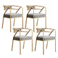 Glam Style Indoor Arm Chair Open Back 21.65" Wide Dining Chair Light Grey 4 Piece Set Brass Gold Clearhalo 'Dining Chairs' 'Dining Tables & Seating' 'dining_chair' 'furn' 'furn_dining_chair' 'Furniture' 'furniture_dining_chair' 'Kitchen & Dining Furniture' 4962734