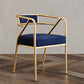 Glam Style Indoor Arm Chair Open Back 21.65" Wide Dining Chair Blue 1 Piece Brass Gold Clearhalo 'Dining Chairs' 'Dining Tables & Seating' 'dining_chair' 'furn' 'furn_dining_chair' 'Furniture' 'furniture_dining_chair' 'Kitchen & Dining Furniture' 4962741