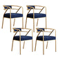 Glam Style Indoor Arm Chair Open Back 21.65" Wide Dining Chair Blue 4 Piece Set Brass Gold Clearhalo 'Dining Chairs' 'Dining Tables & Seating' 'dining_chair' 'furn' 'furn_dining_chair' 'Furniture' 'furniture_dining_chair' 'Kitchen & Dining Furniture' 4962743
