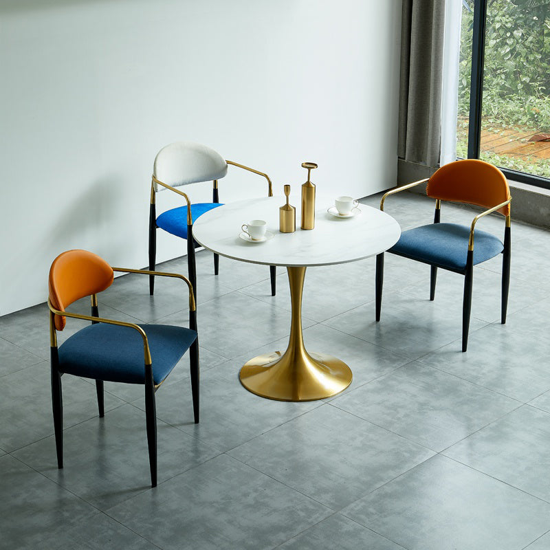 Arm Dining Chairs Modern Faux Leather Side Chairs for Dining Room Clearhalo 'Dining Chairs' 'Dining Tables & Seating' 'dining_chair' 'furn' 'furn_dining_chair' 'Furniture' 'furniture_dining_chair' 'Kitchen & Dining Furniture' 4962757