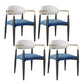 Arm Dining Chairs Modern Faux Leather Side Chairs for Dining Room White-Blue 4 Piece Set Clearhalo 'Dining Chairs' 'Dining Tables & Seating' 'dining_chair' 'furn' 'furn_dining_chair' 'Furniture' 'furniture_dining_chair' 'Kitchen & Dining Furniture' 4962758