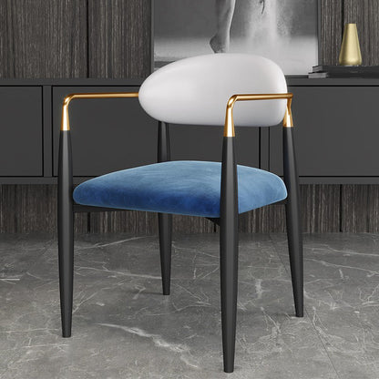 Arm Dining Chairs Modern Faux Leather Side Chairs for Dining Room White-Blue 1 Piece Clearhalo 'Dining Chairs' 'Dining Tables & Seating' 'dining_chair' 'furn' 'furn_dining_chair' 'Furniture' 'furniture_dining_chair' 'Kitchen & Dining Furniture' 4962759