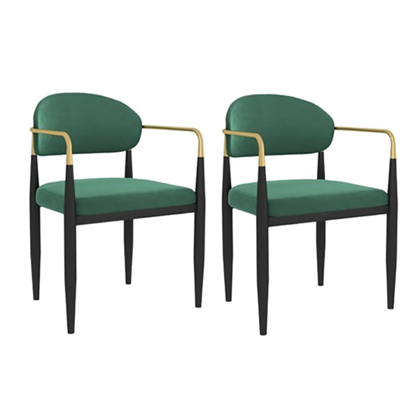 Arm Dining Chairs Modern Faux Leather Side Chairs for Dining Room Green 2 Piece Set Clearhalo 'Dining Chairs' 'Dining Tables & Seating' 'dining_chair' 'furn' 'furn_dining_chair' 'Furniture' 'furniture_dining_chair' 'Kitchen & Dining Furniture' 4962766